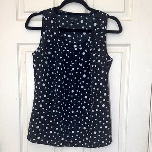 Women’s Black Tops Size Small Polka Dots Sleeveless Top  Excellent Condition